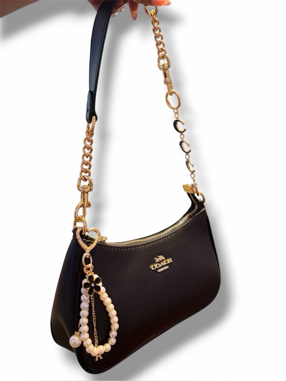 Coach Black Leather Crossbody Bag with Gold Hardware - Picture 6 of 7